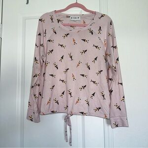 Kikit Large Halloween Pink Ghost Witch Hat Pumpkin Print Cozy Casual Top